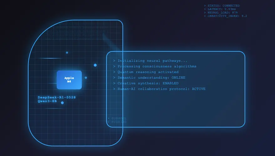 Mac M4 + DeepSeek.R1.0528.Qwen3.8B: Next-Level Local AI Clouds